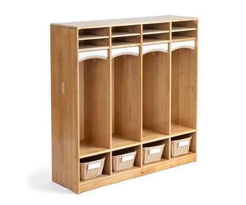 A229 Kindergarten Cubby 4 Clear with G483 Deep Basket