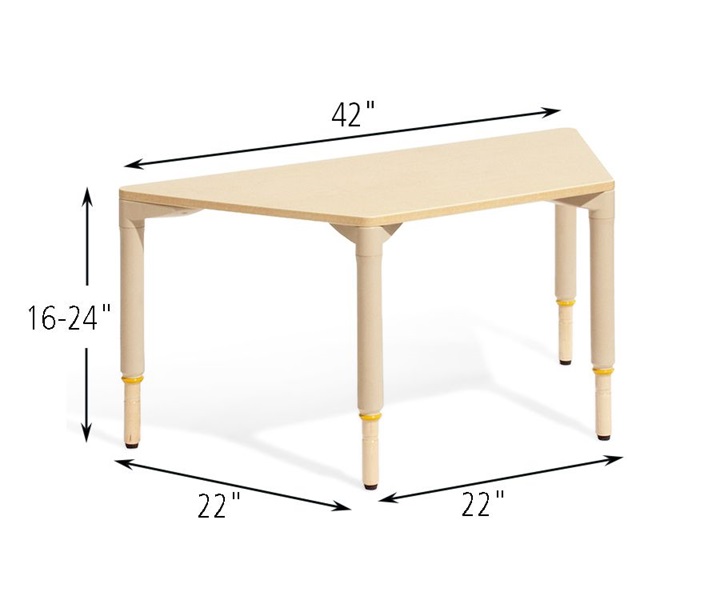 Dimensions of A919 Trapezoidal Multitable