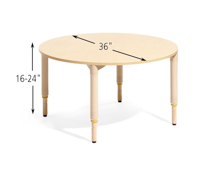 Dimensions of A939 Round Multitable