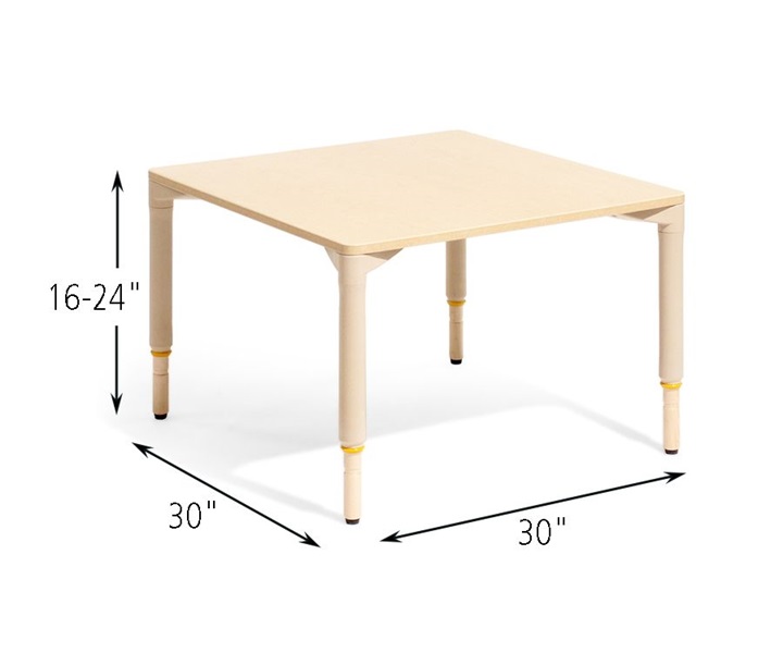 Dimensions of A959 Square Multitable 30 x 30