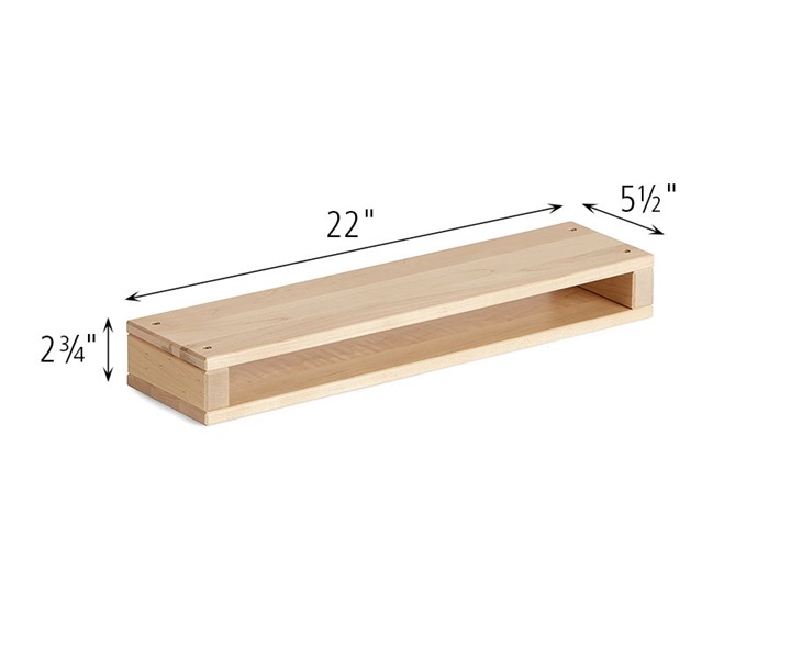 Dimensions of B424 One Mini Hollow Block Quad