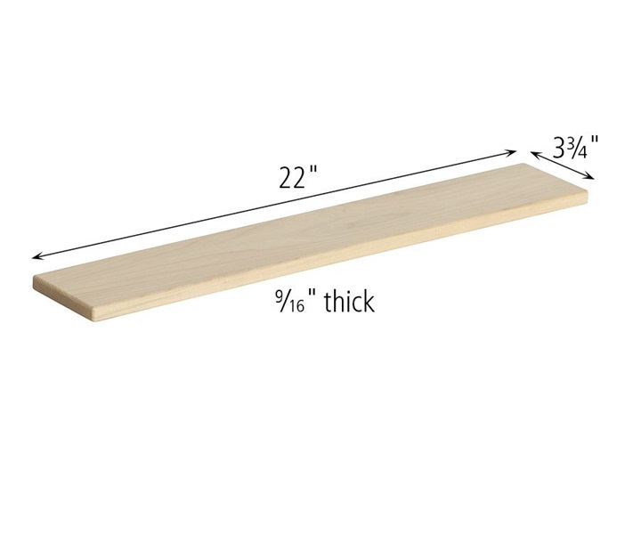 Dimensions of B616 Four Hollow Block Short Boards