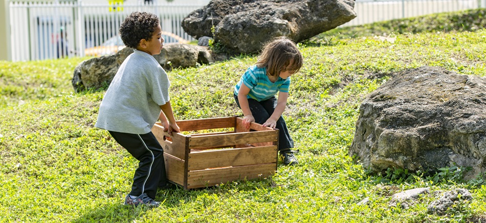 children playing outside