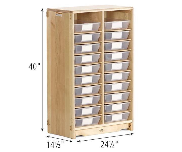 Dimensions of F589 Tote Shelf 2 x 40 with F881 Shallow Tote, Clear