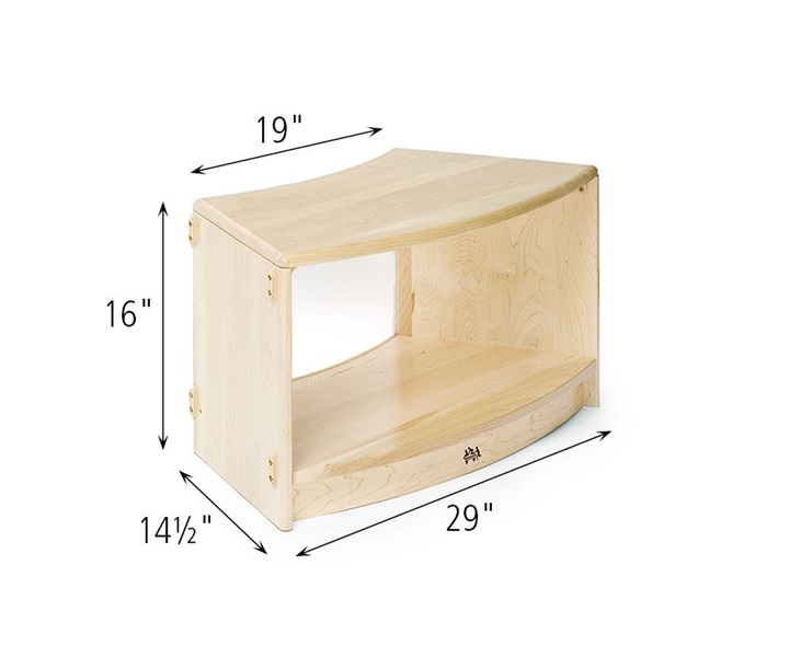 Dimensions of F624 Translucent Back Sweep Shelf 16