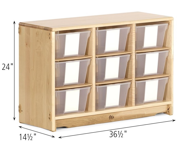 Dimensions of F682 Tote Shelf 3 x 24 with F891 Deep Tote, Clear