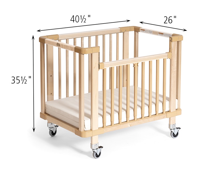 Dimensions of G304 BackSafe Crib