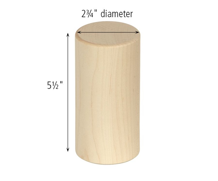 Dimensions of G513 Set of 4 Unit Block Large Cylinders