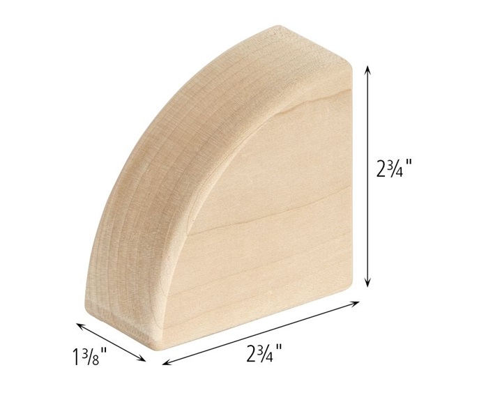 Dimensions of G516 Set of 8 Unit Block Quarter Circles