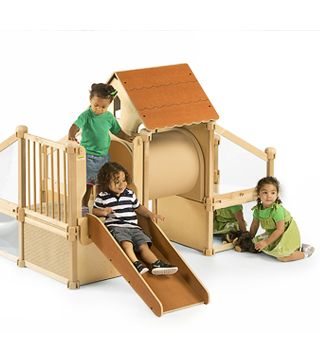 children playing on a nursery Gym