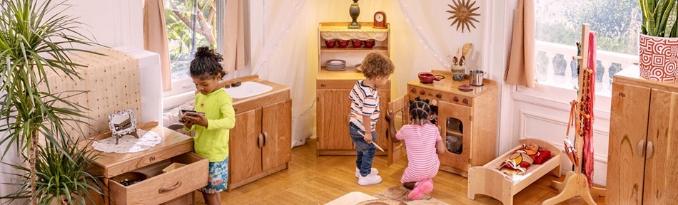 children playing in a classroom