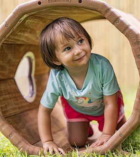 a child in a tunnel