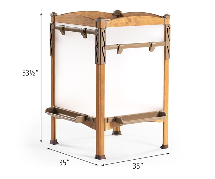 Outlast Easel with dimensions